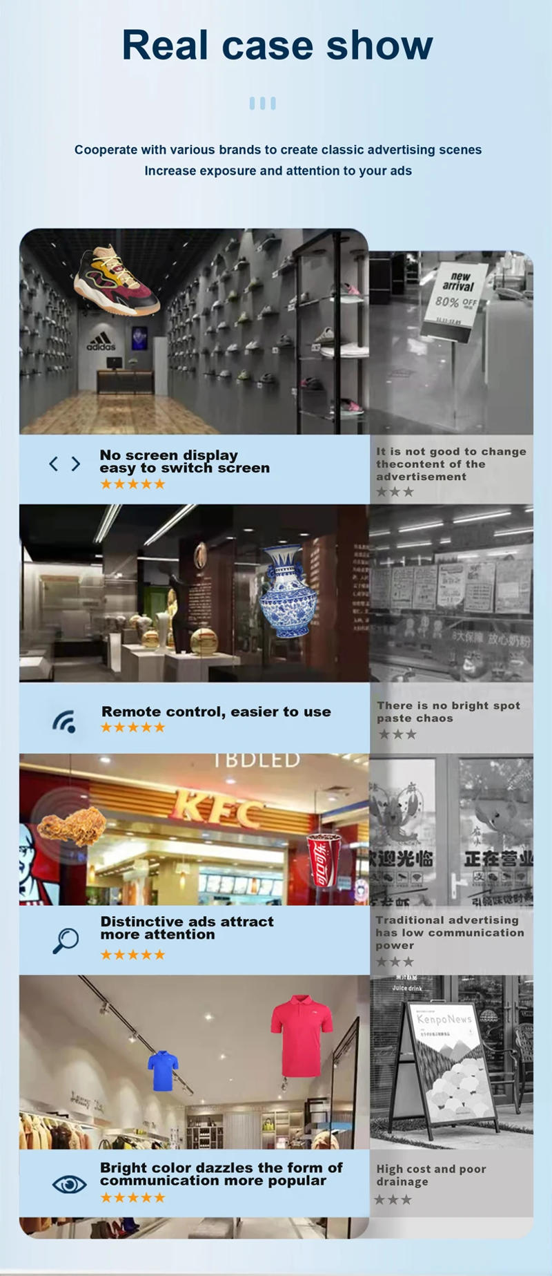 Description Picture 4 of item65cm 3D Fan Hologram Projector Wifi Led 3D Display Advertising logo Light Remote Advertise Display Light Logo Lamp