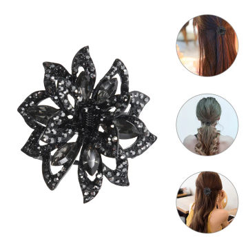 2 Pcs Hair Barrettes Rhinestone Clip Jaw for Women Clips Decorative Claw Alloy Small Girl Miss