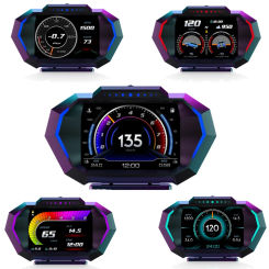 NEW Multi-function Full LCD Instrument OBD+GPS Dual System Car OBD2 GPS HUD Head Up Smart Digital Speedometer with Tester Alarm
