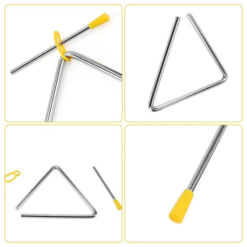 Description Picture 6 of itemTriangle Instrument Handcrafted Metal Triangles Beaters Music Enlightenment Tool With Firing Pin For Dinner Bell Classroom Music