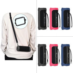 Silicone Speaker Protective Case with Carabiner Waterproof Bluetooth-compatible Speaker Case Portable for JBL Flip 6/Flip 5