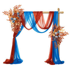 Yannew Fall Artificial Wedding Arch Flowers Terracotta Welcome Sign Decoration for Wedding Ceremony Backdrop Reception Decors