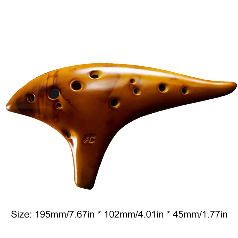 Description Picture 5 of item12 Hole Ceramic Ocarinas with Protective Bag Alto C Tone Professional Ocarina Instrument for Music Lover Beginner