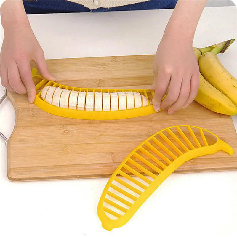 Description Picture 3 of itemKitchen Gadgets Plastic Banana Slicer Cutter Fruit Vegetable Tools Salad Maker  Chopper    Cooking Cut