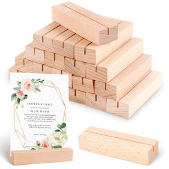 20PCS Wood Place Card Holders Wooden Table Number Stands Wedding Sign Message Name Display Stand Party Decoration Supplies