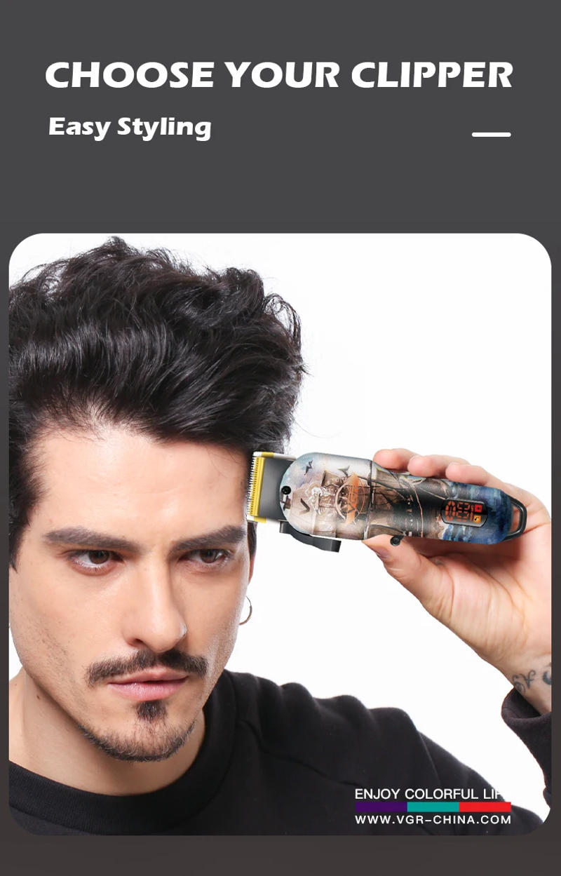 Description Picture 5 of itemVGR 689 New Design Barber Powerful Hair Cutting Machine Professional Electric Trimmer Cordless Rechargeable Hair Clipper