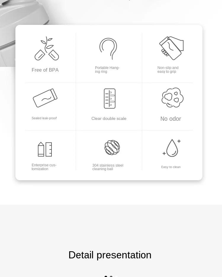 Description Picture 3 of item500ML Portable Sport Shaker Bottle Protein Powder Shaker Cup Leak Proof Water Bottle For Gym Fitness Training Drinking Bottle