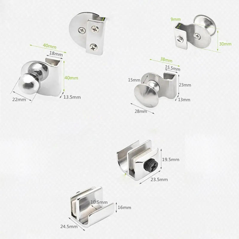 Description Picture 3 of itemKitchen Durable Board Support Plank Clip No Drilling Door Clips Glass Clamp Glass Door Handle Cabinet Drawer Pull