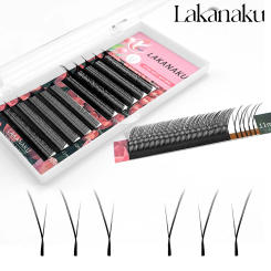 LAKANAKU Y Cilios Fox Eyes YY Shape Eyelashes Extension 0.07mm YY Eyelash Cilia and Brazilian Volume Soft Faux Mink YY Lashes
