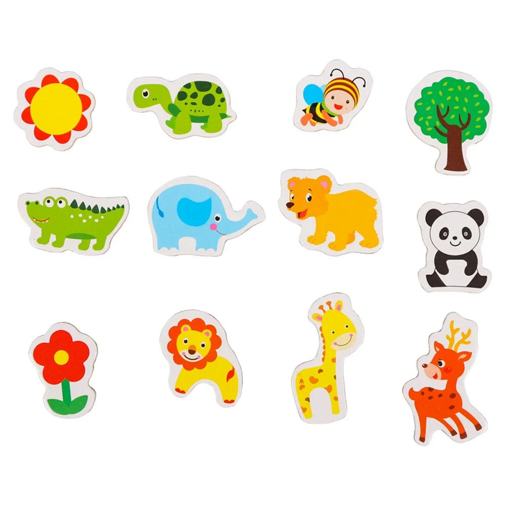 Description Picture 5 of item12pcs Fridge Magnets Animal Fish and Crab Wooden Fridge Magnet 3D Cartoon Sticker Toy for Kids Diy Office Whiteboard Gadget