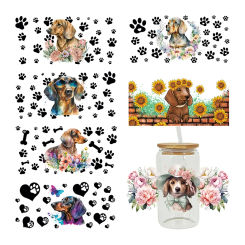 3D UV DTF Transfers Stickers 16oz Cup Wraps Cartoon Animal Dog Printed For DIY Glass Ceramic Metal Leather Etc. D12932