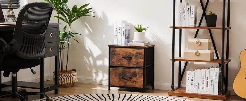 Description Picture 3 of itemSweetcrispy Plus Nightstand with 2 Fabric Drawers, Tall Nightstand, Dresser, Side Table, End Table, Bedside Table, Night Stands