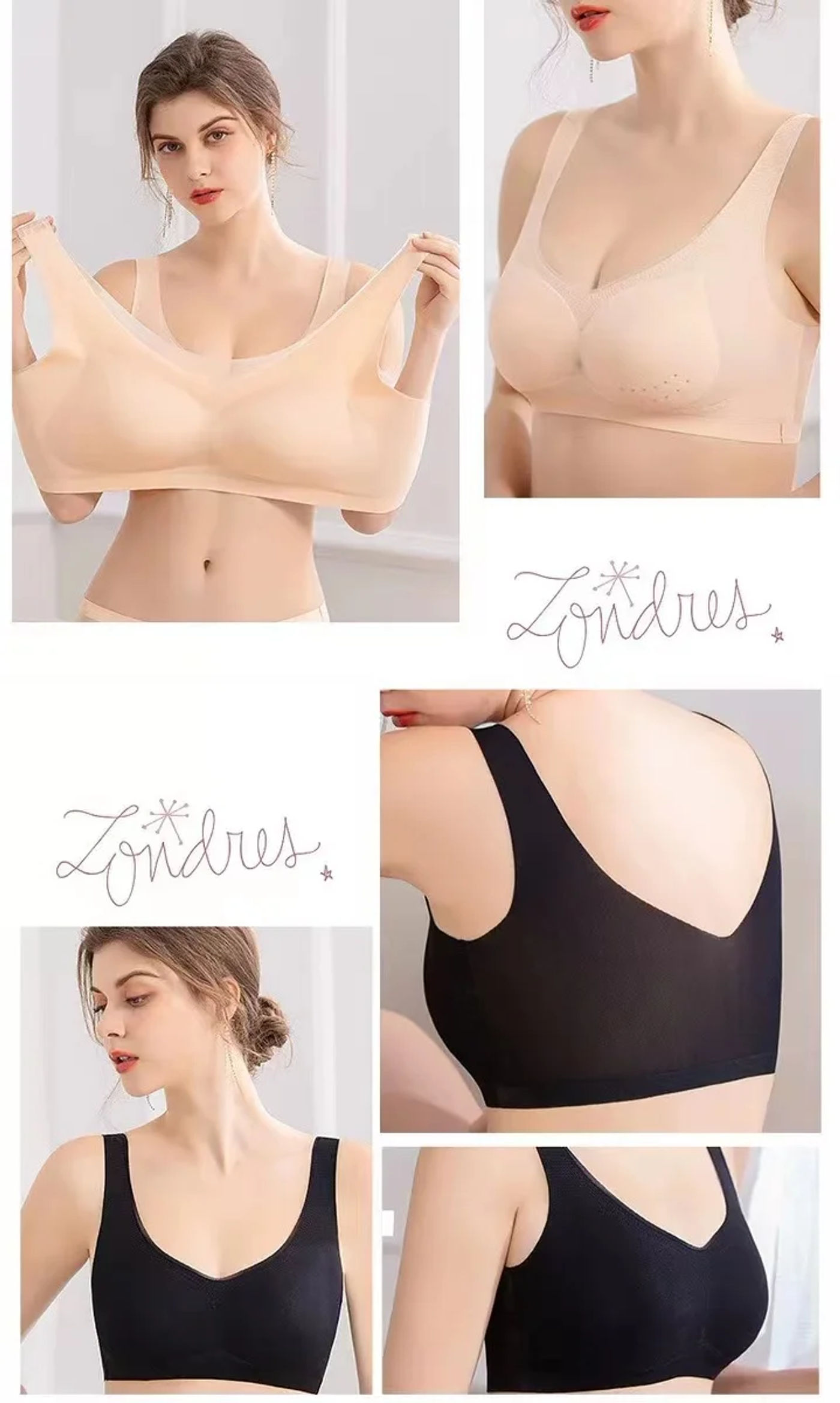 Description Picture 5 of itemUltra-thin Seamless Women's Underwear Shows Small Anti-sagging No Steel Ring Large Size Beautiful Back Bra Nude Thin Section