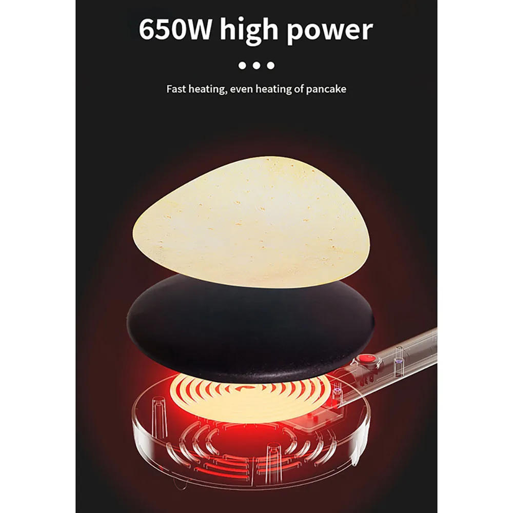 Description Picture 3 of itemElectric Pancake Maker, Kitchen Appliance Chef Pancakes, Instant Heating Spring Roll Pastry Frying Pan