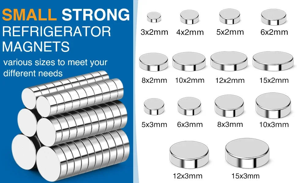 Description Picture 2 of itemSuper Strong Neodymium Disc Magnets Powerful Rare Earth Magnets for Fridge, DIY, Building, Scientific, Craft, and Office Magnets
