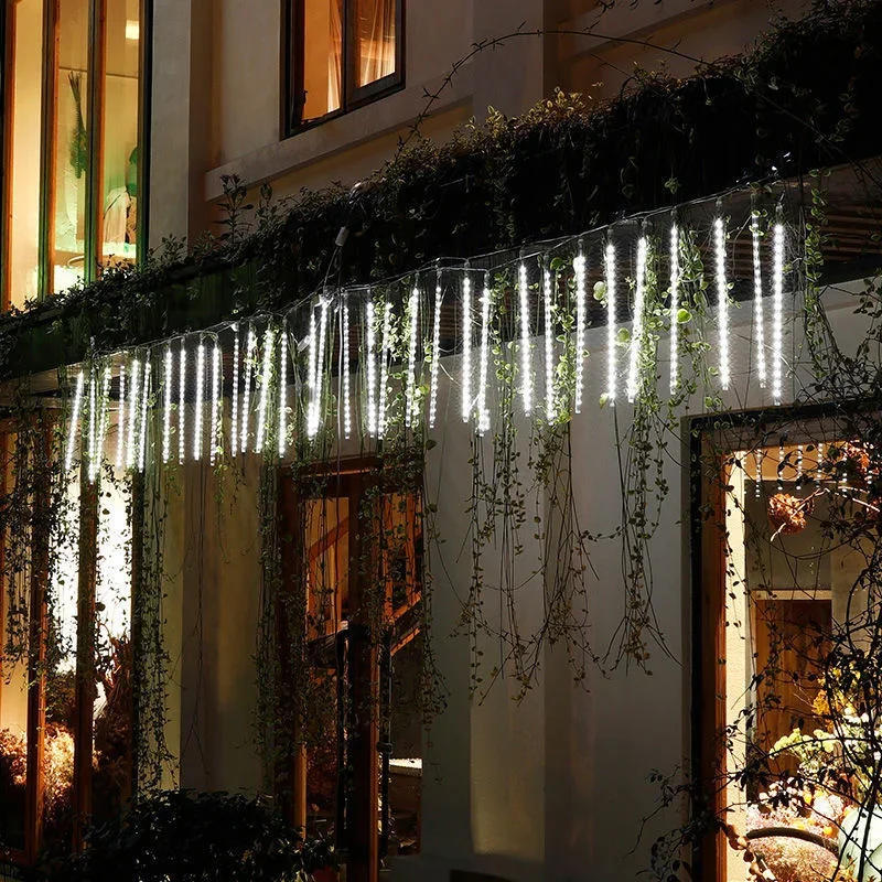 Description Picture 5 of item32/24/16/8 Tubes Christmas Meteor Shower Rain Lights Falling Raindrop Fairy String Light for Street Garland Ramadan Holiday New