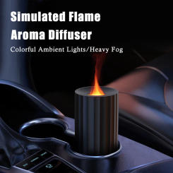 Portable Car Simulation Flame Aroma Diffuser 7 Colorful Light 100ml Mini Ultrasonic Essential Oil Humidifier USB Power Supply
