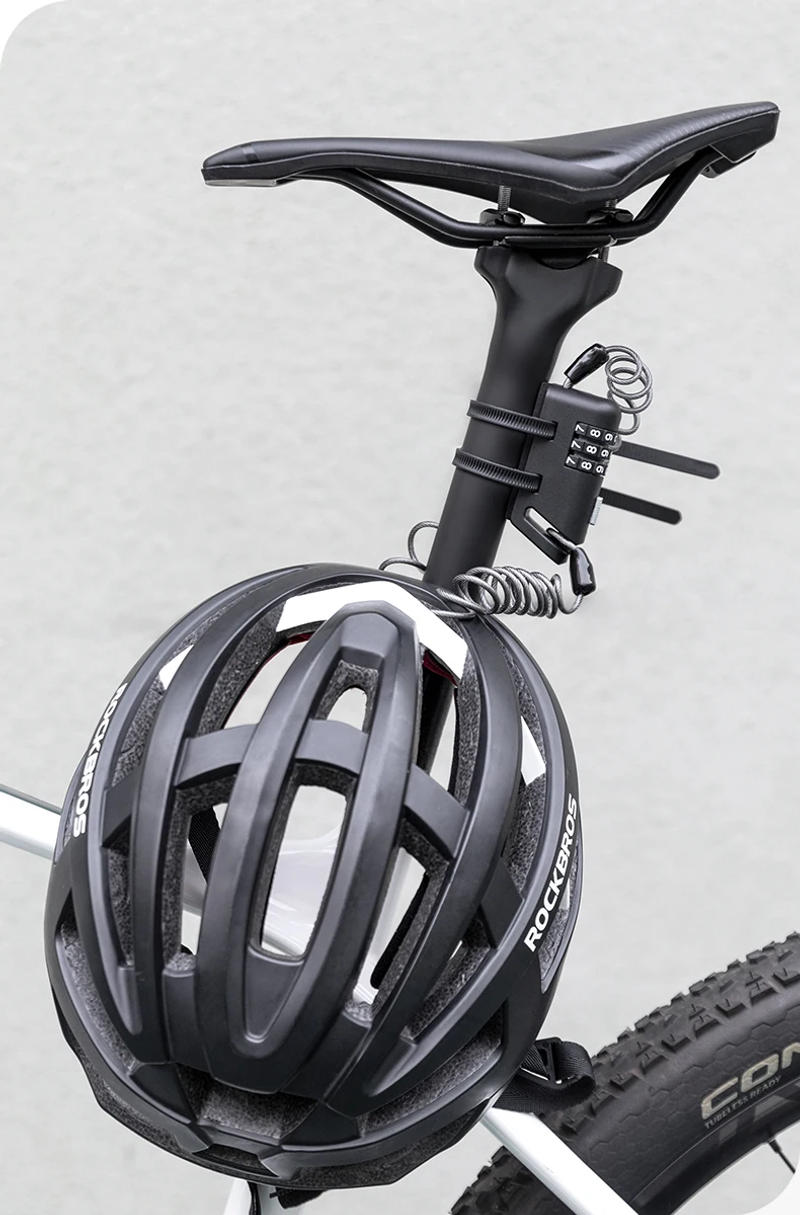 Description Picture 4 of itemROCKBROS Helmet Lock Antitheft Mini Bicycle Lock 3 Digit Password Lock Ultralight Flexible Bike Lock Motorcycle Helmet Lock Part