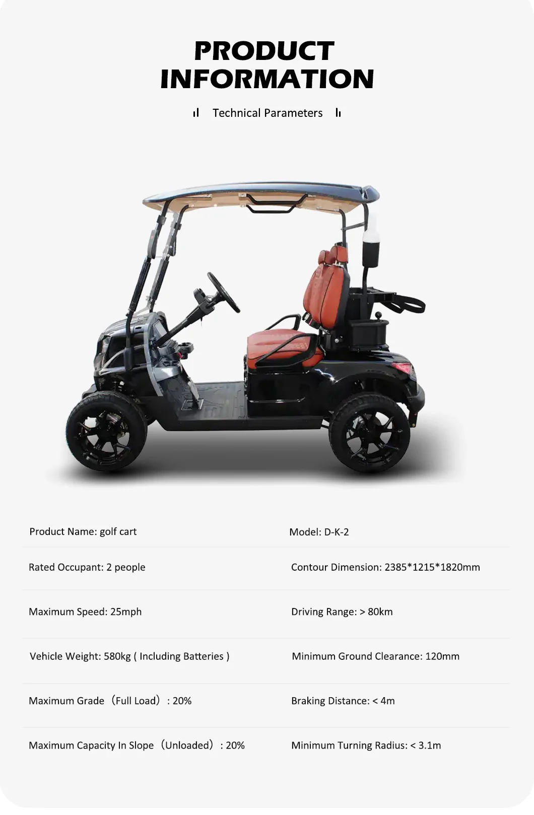 Description Picture 4 of itemEnergy Sightseeing Car Electric Mini 2 Seat Golf Cart With Lithium Battery