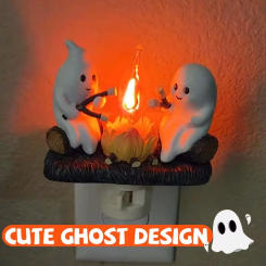 Ghost Campfire Flickering Night Light Ghost Bonfire Night Light 3d Led Flame Fire Marshmallow Light 2024 Halloween Decorations