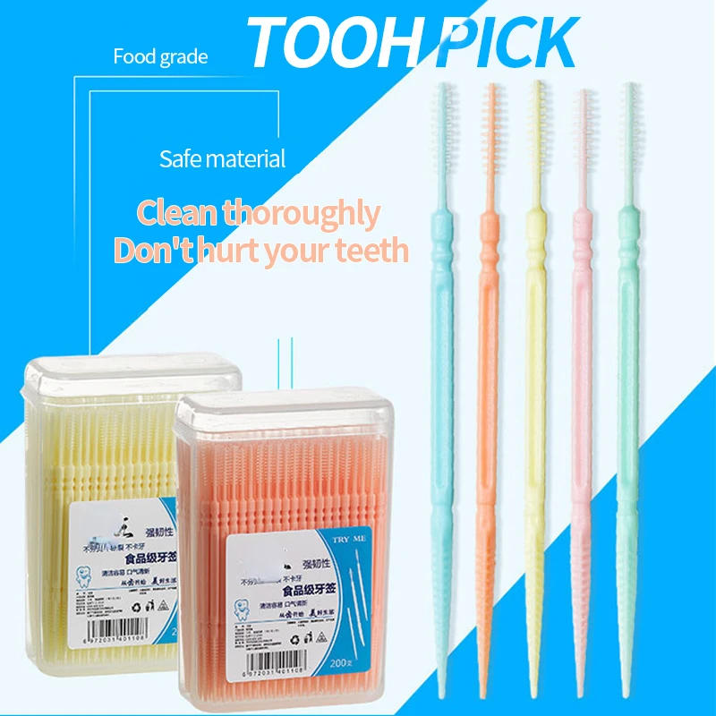 Description Picture 2 of item200pcs Silicone Interdental Brushes Super Soft Dental Cleaning Brush Teeth Care Dental Floss Toothpicks Oral Tool