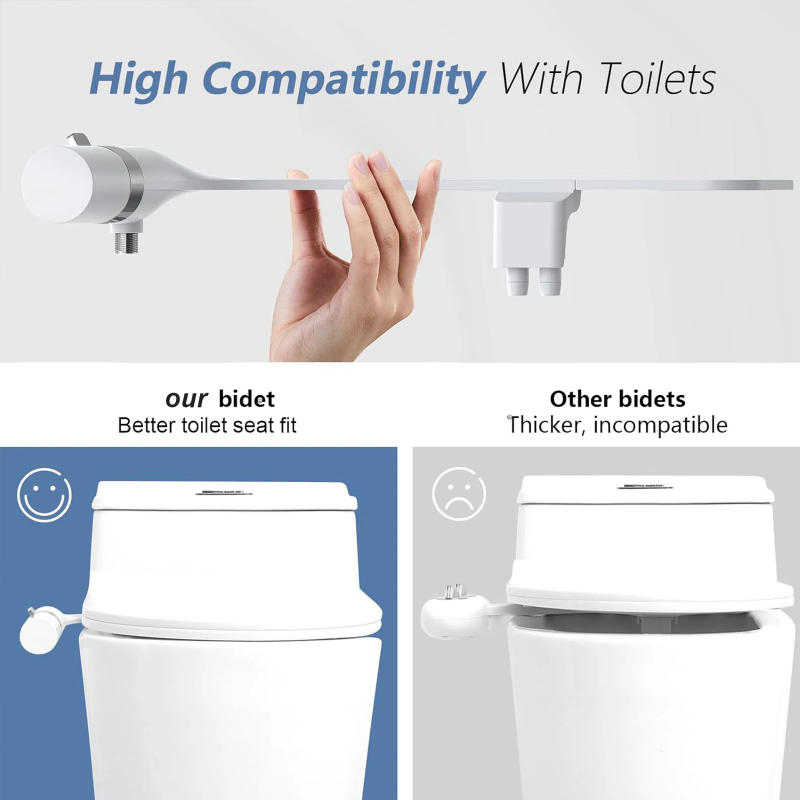 Description Picture 5 of itemUltra-Thin Adjustable Water Pressure Bidets Dual Nozzle Sprayer Non Electric Bidet Attachment for Rear/Feminine Wash Toilet