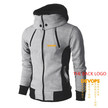 DEVOPS - The real definition of DEVOPS Men's New Long Sleeves Solid Color Sweatshirts Jacket Double Zipper Hoodies Sports top