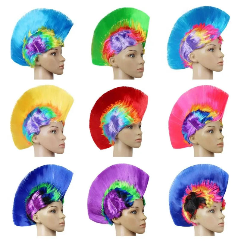 Description Picture 4 of itemLuminous Funny Cockscomb Bar LED Colored Rainbow Punk Wig Invisible Disco Mohawk Wig Night Party