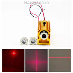 12x45mm Dot/Line/Cross Focusable 200mW 650nm Red Laser Diode Module w/ Heatsink