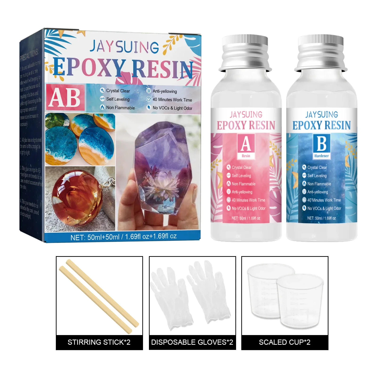 Description Picture 2 of itemResin Kit Epoxy Resin Glue High Adhesive Crystal Clear Hardener Clear Resin Epoxy Kit Super Strong Epoxy Clear Glue For Wood
