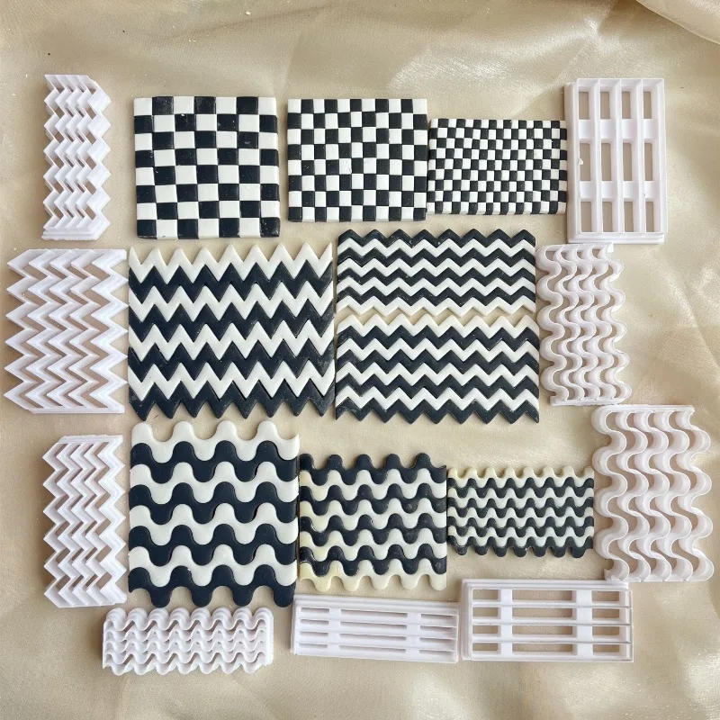 Description Picture 5 of itemCheckerboard Polymer Clay Molds Clay Strip Cutter DIY Ceramics Earrings Jewelry Pressed Lines Pottery Tools