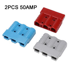 2pcs 50A 3 Pin For Anderson Plug Connectors DC Power Solar Caravan Motorcycle Socket Battery Charging Adapter Accessories