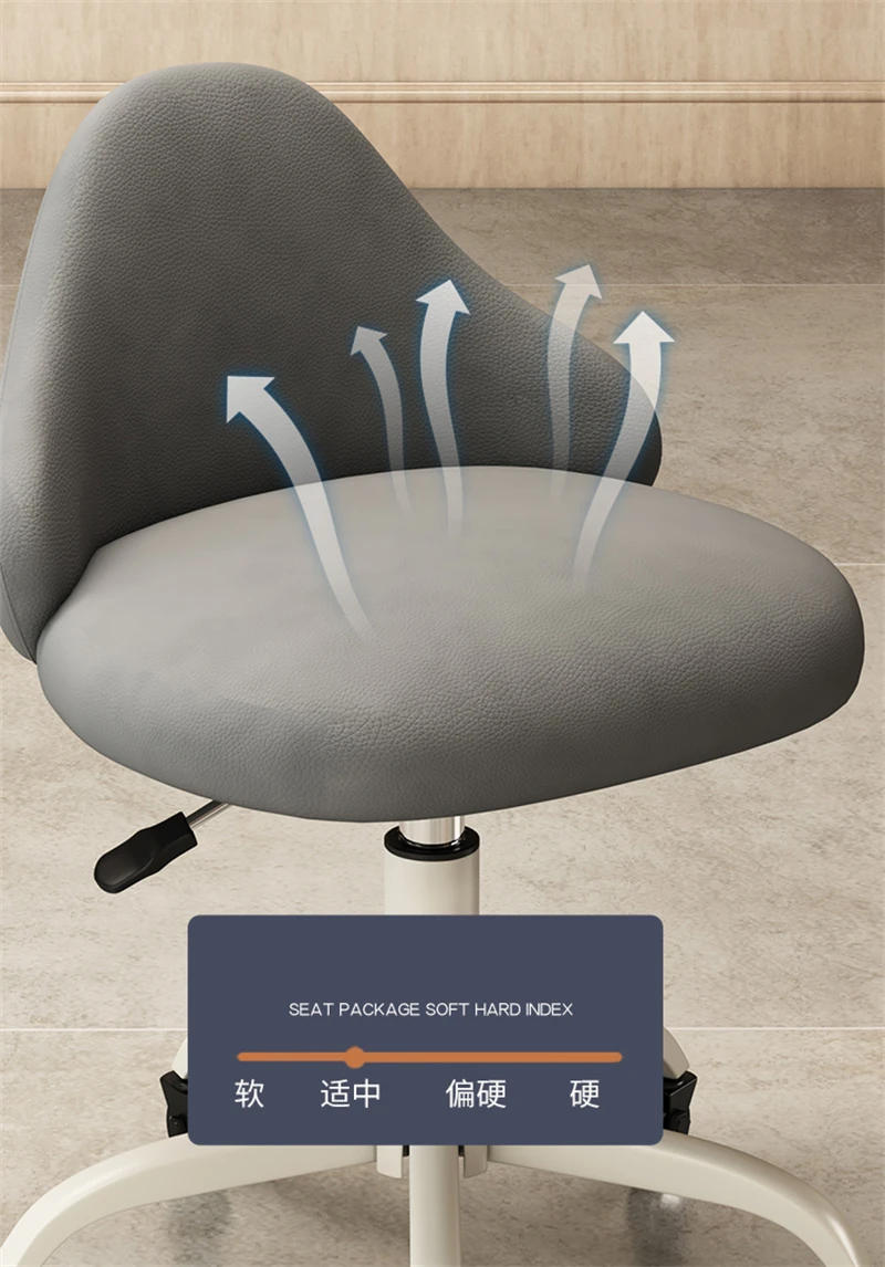 Description Picture 6 of itemEuropean Style Home Backrest Barber Chairs Beauty Salon Barber Shop Stools Office Rotating Lifting Manicure Stool with Wheels