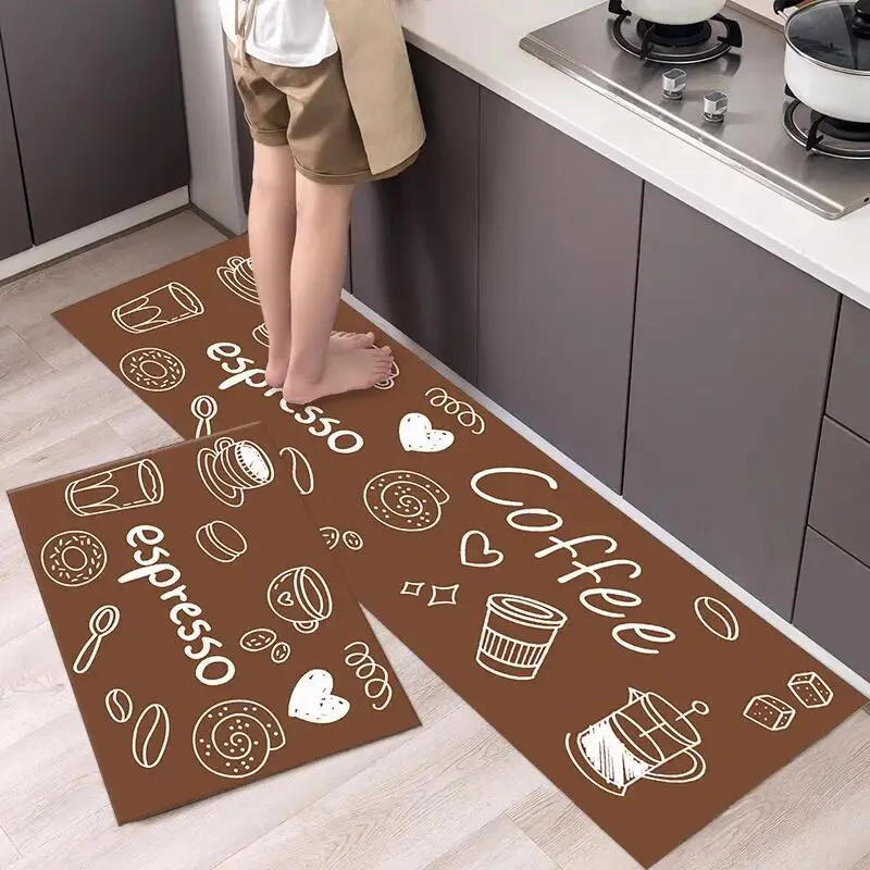 Description Picture 4 of itemPolyster Waterproof Oilproof Kitchen Mat Printed Antislip Bath Mat Soft Bedroom Floor Mat Living Room Carpet Doormat Kitchen Rug