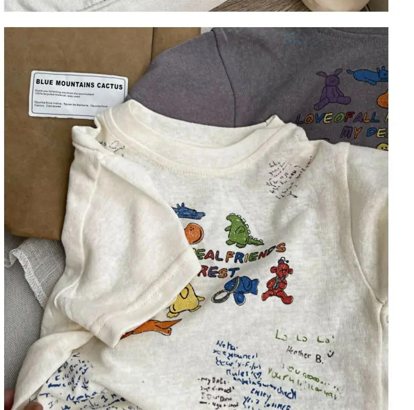 Description Picture 5 of item2025 Cartoon Baby T-shirts Korea Style Children's Baby Short Sleeve Printing Tees For Boys Girls