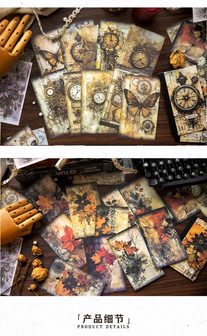 Description Picture 4 of item40 PCs Vintage Material Paper Decorative Scrapbooking Diary Album Craft Background Paper DIY Junk Journal Supplies