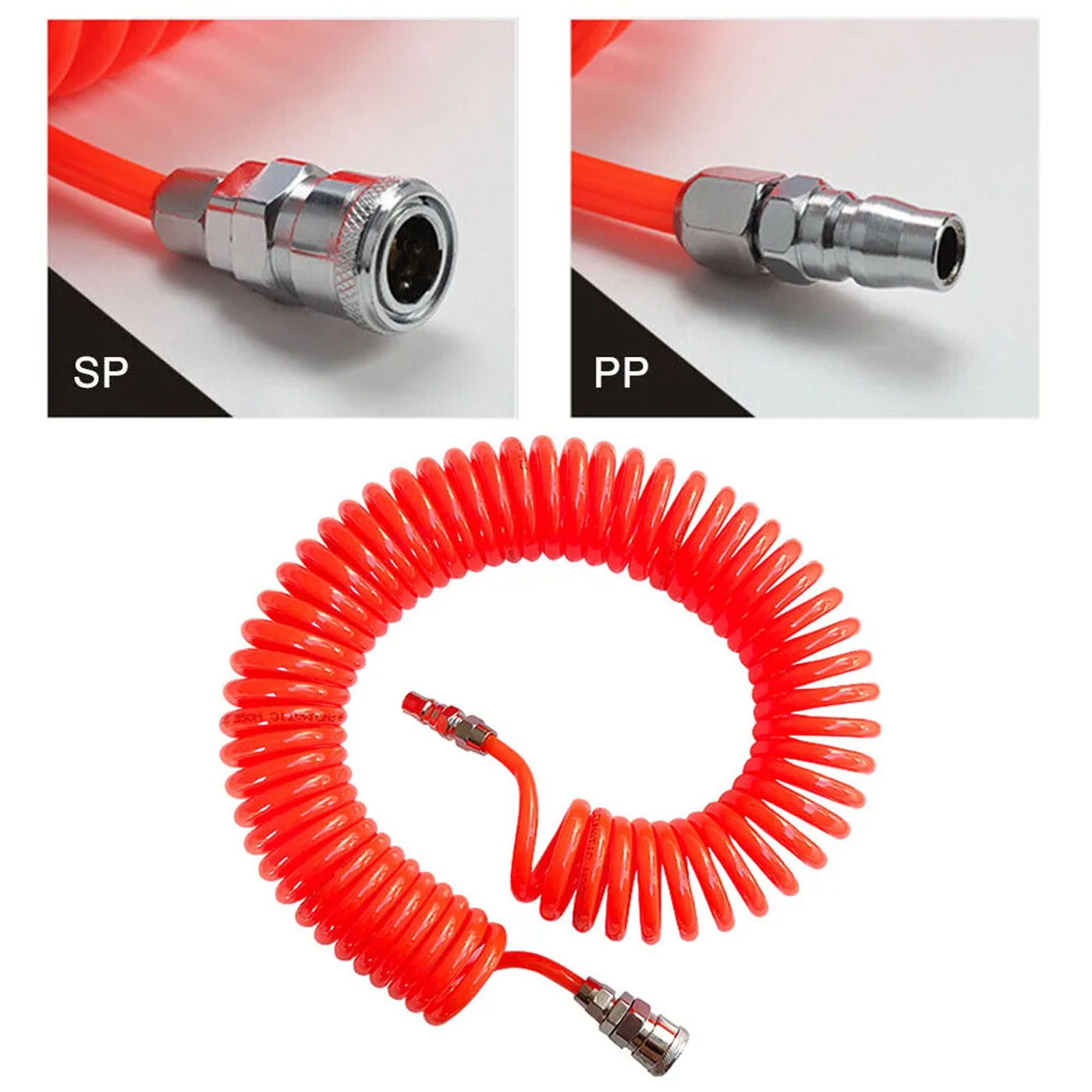 Description Picture 5 of item1pc Telescopic Spring Hose For Air Compressor 3 Meters Long High Pressure PU Tube Pipe Pneumatic Tool Air Compressors Parts