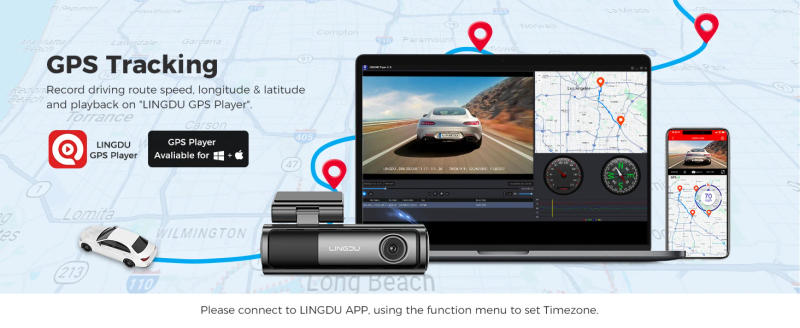 Description Picture 6 of itemLINGDU Dash Cam LD06 5G WiFi Front and Rear 5K Dash Camera for Cars Built-in GPS Voice Control 24H Parking Mode WDR Night Vision