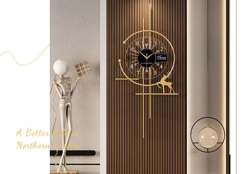 Description Picture 5 of itemModern Wall Clock Noiseless Living Room Bedroom Wall Clocks Luxury Design Large Size Clocks Nordic Minimalist Home Decoration