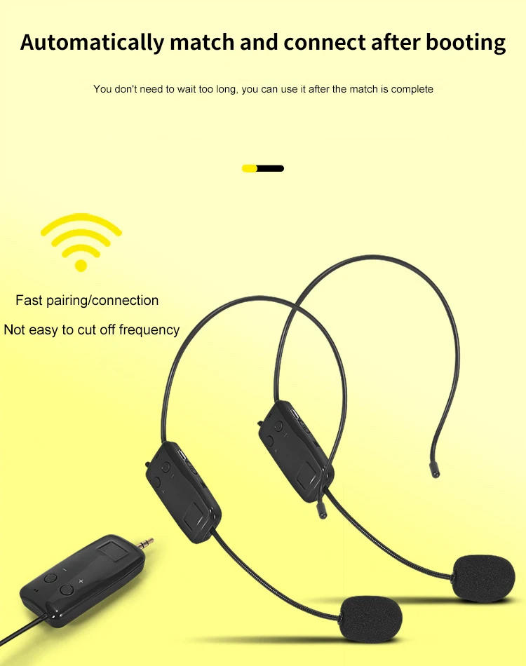 Description Picture 5 of item2.4G Head-mounted Wireless Lavalier Microphone Set Transmitter with Receiver for Amplifier Voice Speaker Teaching Tour Guide