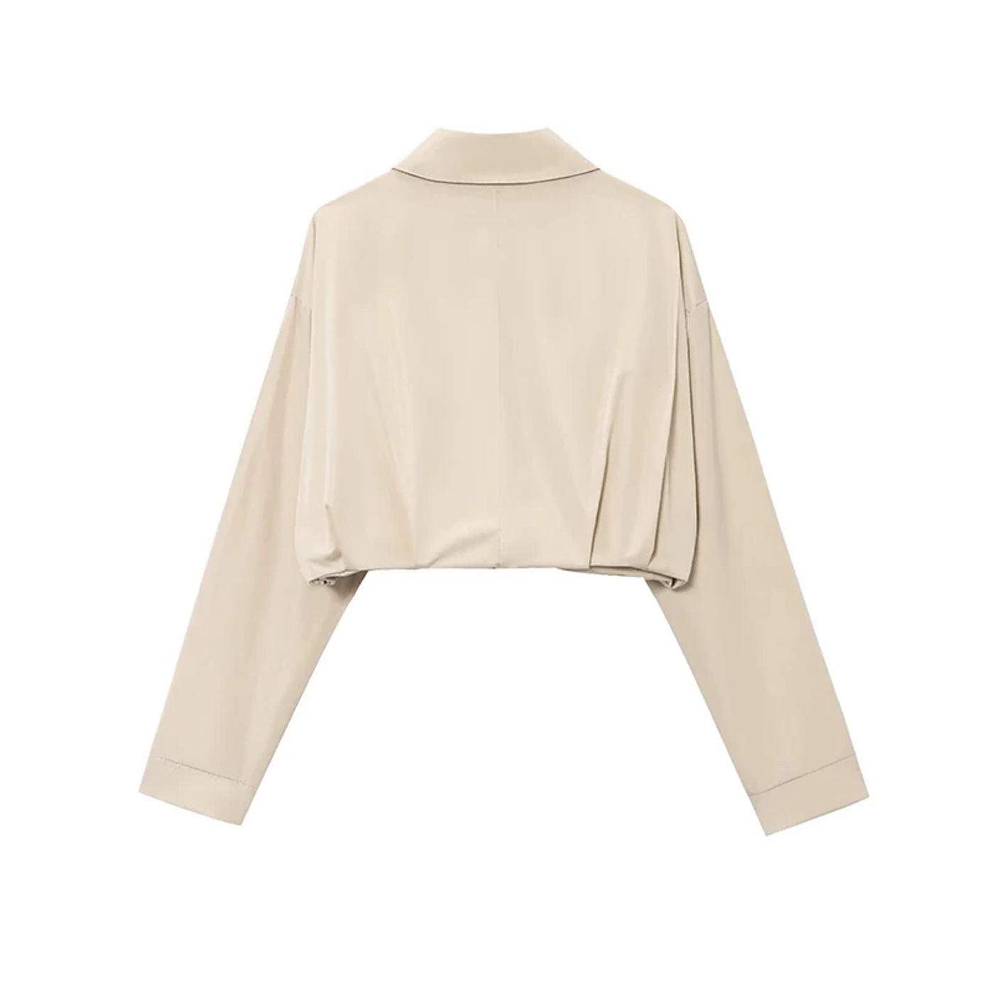 Description Picture 6 of itemRAFZNB Fashion Loose Short Jacket Coat for Women Turn-down Collar Long Sleeve Coats Casual Female Outerwear Chic Tops