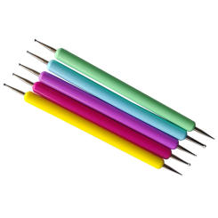 5 Pcs Manicure Tools Set Nail Embossing Pen Supplies Dotting Scoring for Painting Polymer Clay Miss