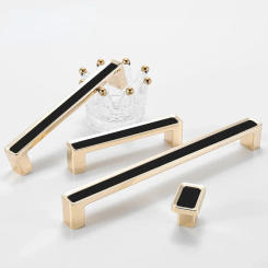 Modern Black Plus Gold Chrome Kitchen Handle Cabinet Knobs and Handles Fashion Drawer Knobs Pulls Furniture Handle Door Hardware