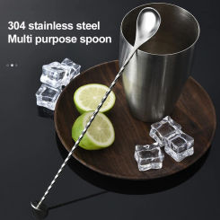 Long Handle Cocktail Stirrers Spoon Bartender Mixing Spiral Spoon 304 Stainless Steel Teaspoons Drink Shaker Bar Kitchen Tool