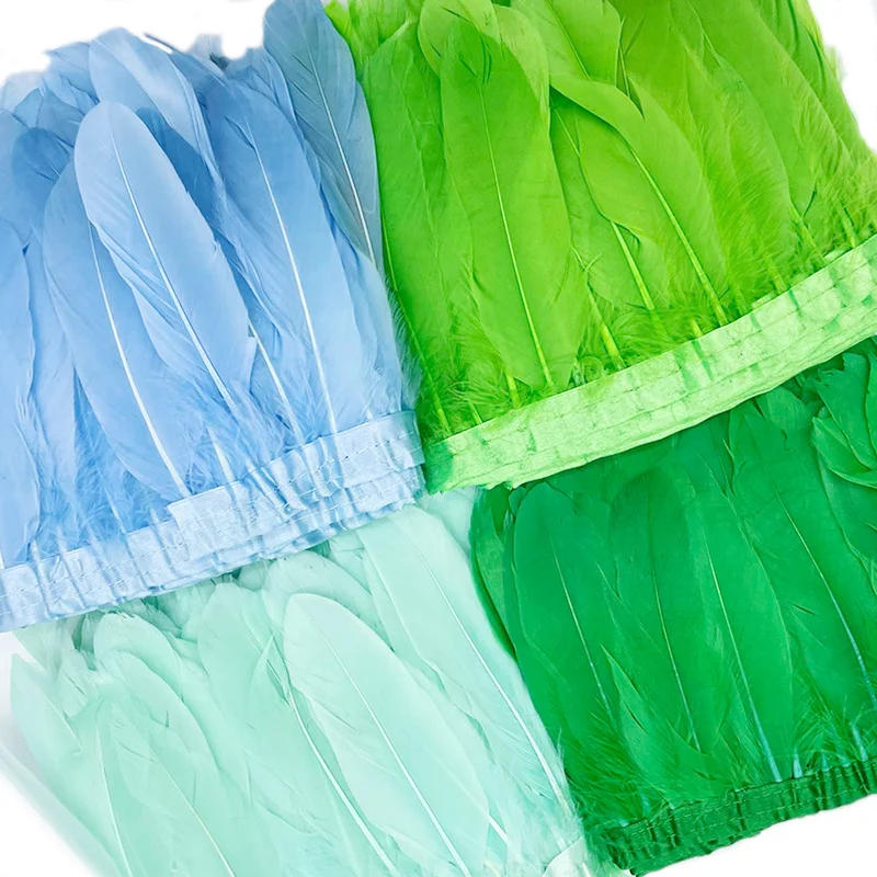 Description Picture 4 of item2M/Lot Colorful Goose Feathers Plume Trim Ribbon Wedding Handmade DIY Christmas Feather Sewing Party Jewelry Making Accessories