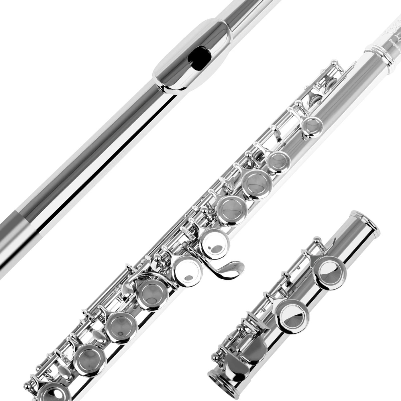Description Picture 4 of itemSLADE 16 Closed Open Holes C Key Professional Transverse Flute Concert Musical Instrument with Box Cleaning Cloth Stick Gloves