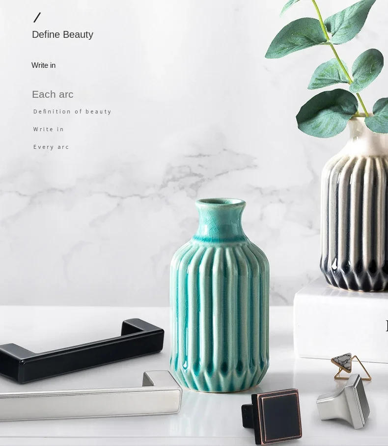 Description Picture 3 of itemFurniture Handle Drawer Knobs and Handles for Cabinet Wardrobe Zinc Alloy Door Pull 96mm/128mm/160mm/192mm/320mm Hole Pitch