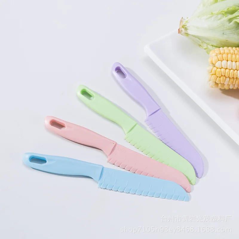 Description Picture 6 of itemSawtooth Cutter Plastic Fruit Knife Safe Kitchen Knife Kids Chef For Bread Lettuce Toddler Cooking Knives Children Paring Knives
