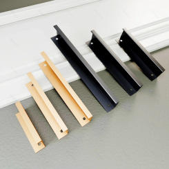 Black Hidden Cabinet Handles Aluminum Alloy Kitchen Handles Cupboard Door Pulls Drawer Knobs Long Furniture Handle Hardware