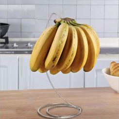 Stainless Steel Banana Tree Stand Hook Creative Draining Accessories Holder Fruit Storage for MultiuseKitchen Storage Countertop